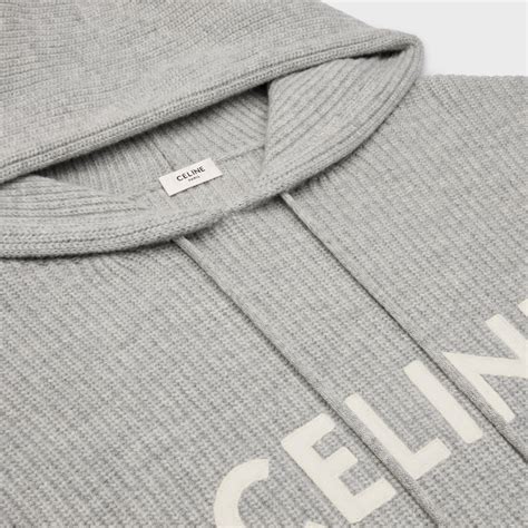 Celine hooded sweater in ribbed wool .